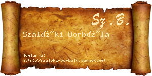 Szalóki Borbála névjegykártya