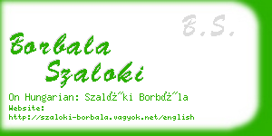 borbala szaloki business card